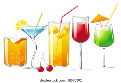 set of 5 glamour cocktails