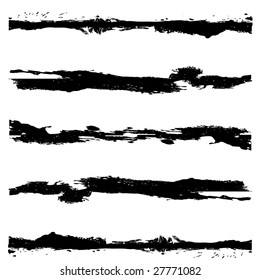 Set of 5 Grunge frames isolated on white background