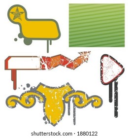 Un conjunto de 5 elementos de diseño urbano y granulado. Revisa mi portafolio para ver muchas más imágenes de esta serie.
