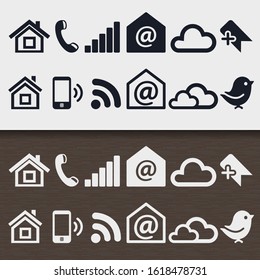Set 5 icon communication design sign card vc social media network