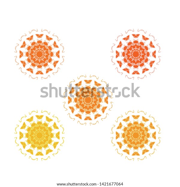 Set 5 Indian Style Detailed Circular Stock Vector Royalty Free