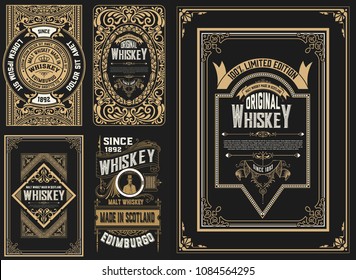 Set Of 5 Labels. Western Style