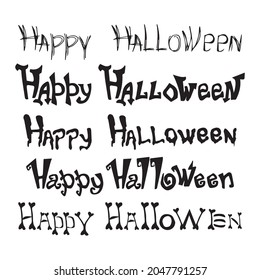 SET of 5 lettering for the holiday Halloween - Vector illustration