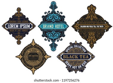 Set of 5 Logos or badges for packing