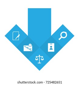 Set Of 5 Management Icons Set.Collection Of Graph, Id Card, Loupe And Other Elements.