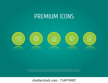 Set Of 5 Management Outline Icons Set.Collection Of Gear, Badge, Schedule And Other Elements.