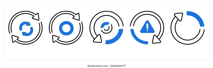 Un conjunto de 5 iconos de mezcla como flecha, mapa, navegación