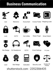 A set of 5 Mix icons as law, mechanic, accountant
