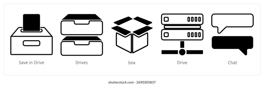 Guardar Un conjunto de 5 iconos de mezcla como $ en la unidad, unidades, caja