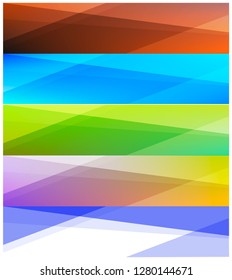 A set of 5 modern vector banners with polygonal background