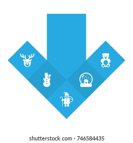 Set Of 5 New Icons Set.Collection Of Claus, Bear, Ice Person And Other Elements.