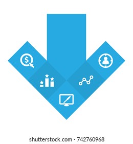 Set Of 5 Optimization Icons Set. Collection Of Resulting, Targeting, Click And Other Elements.