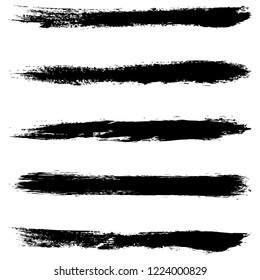 Set of 5 pieces grunge edges.Grunge borders.Vector brush strokes