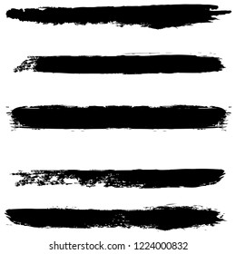 Set of 5 pieces grunge edges.Grunge borders.Vector brush strokes