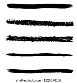 Set of 5 pieces grunge edges.Grunge borders.Vector brush strokes