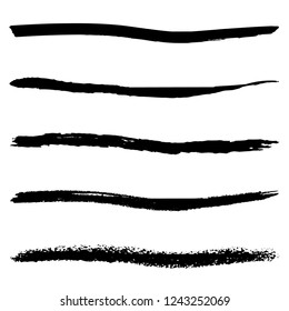 Set of 5 pieces grunge edges.Grunge borders.Vector brush strokes