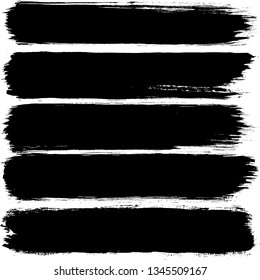 Set of 5 pieces grunge edges.Grunge borders.Vector brush strokes