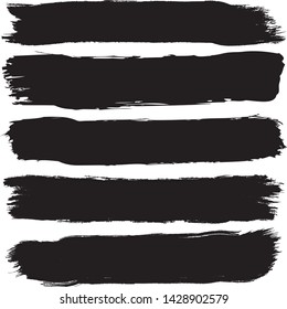 Set of 5 pieces grunge frame.Grunge borders.Vector brush strokes.
