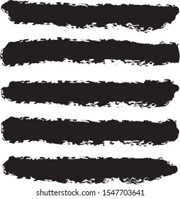 Set of 5 pieces grunge texture frame. Vector brush stroke. Abstract isolated stock vector template.Vector illustration.