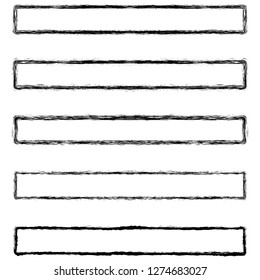 Set of 5 pieces rectangle frame grunge edges.Grunge borders.Vector brush strokes distress textures retro frames.