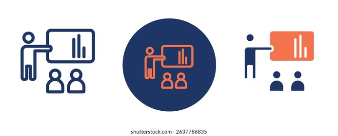 Set of 5 pixel perfect colored Training icon with 1 unexpanded, 1 silhouette, Icon representing skill development and professional training.