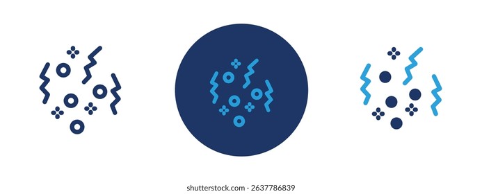 Set of 5 pixel perfect colored Sprinkles icon with 1 unexpanded, 1 silhouette, Single sprinkle element used for desserts and festive themes.