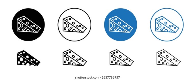 Set of 5 pixel perfect colored cheese icon with 1 unexpanded, 1 silhouette, Icon of a cheese wedge representing dairy or food items.