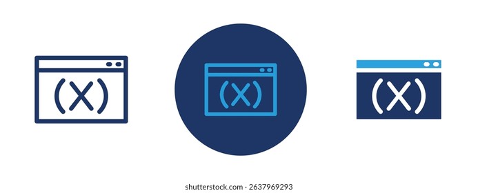 Set of 5 pixel perfect colored Variable symbol icon with 1 unexpanded, 1 silhouette, Algebraic letter or symbol representing variables in math.