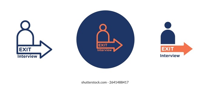 Set of 5 pixel perfect colored Exit Interview icon with 1 unexpanded, 1 silhouette, Conversation between manager and employee during exit interview.