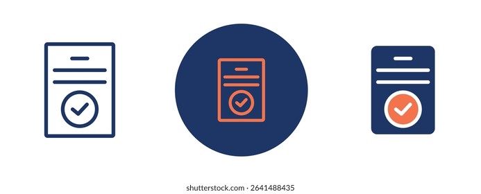 Set of 5 pixel perfect colored Compliance icon with 1 unexpanded, 1 silhouette, Clipboard with checkmarks indicating compliance tasks.