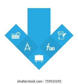 Set Of 5 School Icons Set.Collection Of Schedule, Blackboard, Agreement And Other Elements.
