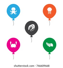 Set Of 5 Seafood Icons Set.Collection Of Beefsteak, Lobster, Sink And Other Elements.