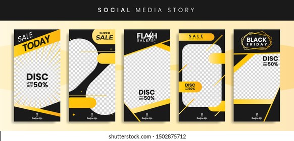 Set 5 of Social Media Instagram Networks Stories Sale Banner Background, Mobile App, Poster, Flyer, Coupon, Gift Card, Smartphone Template Story,Liquid Abstract Modern. editable template eps 10 vector