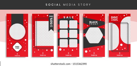 Set 5 of Social Media Instagram Networks Stories Sale Banner Background, Mobile App, Poster, Flyer, Coupon, Gift Card, Smartphone Template Story,Liquid Abstract Modern. editable template eps 10 vector