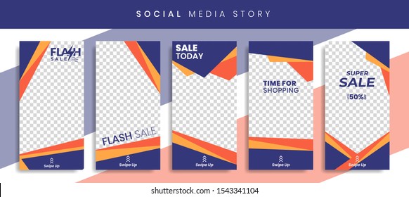 Set 5 of Social Media Instagram Networks Stories Sale Banner Background, Mobile App, Poster, Flyer, Coupon, Gift Card, Smartphone Template Story,Liquid Abstract Modern. editable template eps 10 vector
