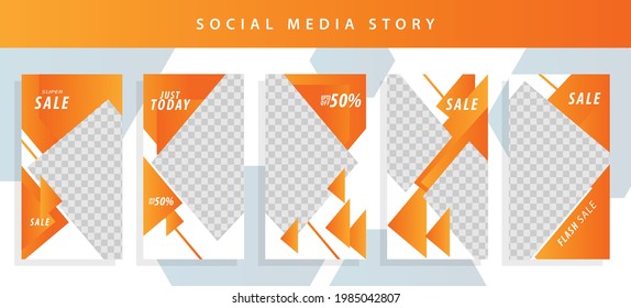 Set 5 of Social Media Instagram Networks Stories Sale Banner Background, Mobile App, Poster, Flyer, Coupon, Gift Card, Smartphone Template Story,Liquid Abstract Modern. editable template eps 10 vector