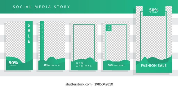 Set 5 of Social Media Instagram Networks Stories Sale Banner Background, Mobile App, Poster, Flyer, Coupon, Gift Card, Smartphone Template Story,Liquid Abstract Modern. editable template eps 10 vector