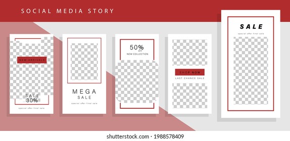 Set 5 of Social Media Instagram Networks Stories Sale Banner Background, Mobile App, Poster, Flyer, Coupon, Gift Card, Smartphone Template Story,Liquid Abstract Modern. editable template eps 10 vector