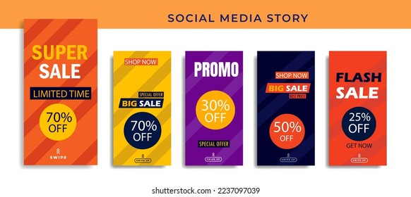 Set 5 of Social Media Networks Stories Banner Background,Mobile App, Poster, Flyer,Coupon,Smartphone Advertisement  Template Story,Liquid Abstract Modern. editable template eps 10 vector