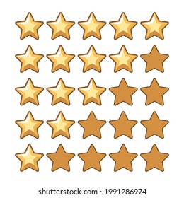 Satz von 5-Sterne-Icon Vektorgrafik