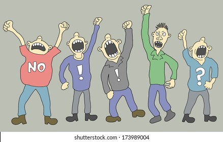 Set of 5 Striking People - one from the series of similar images