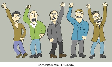 Set of 5 Striking People - one from the series of similar images