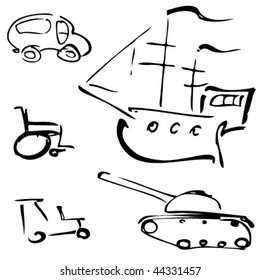 Set from 5 subjects. vector illustration