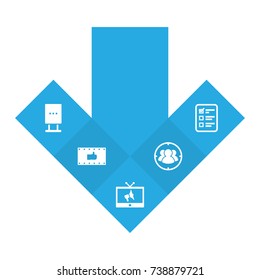 Set Of 5 Trade Icons Set.Collection Of Customer Summary, Group, Like And Other Elements.