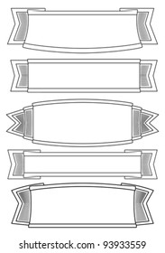 set of 5 vector banner