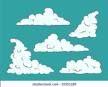 set of 5 vector clouds