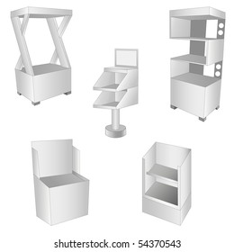 set of 5 white display. vector illustration