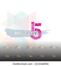 set 5 year anniversary design template illustration