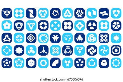 Set Of 50 Creative Abstract Icon Set Collection