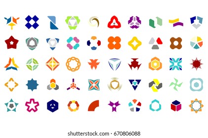 Set Of 50 Creative Abstract Icon Set Collection
